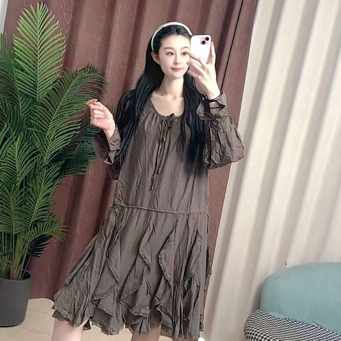 宽松桑蚕丝气质轻奢设计感女士连衣裙