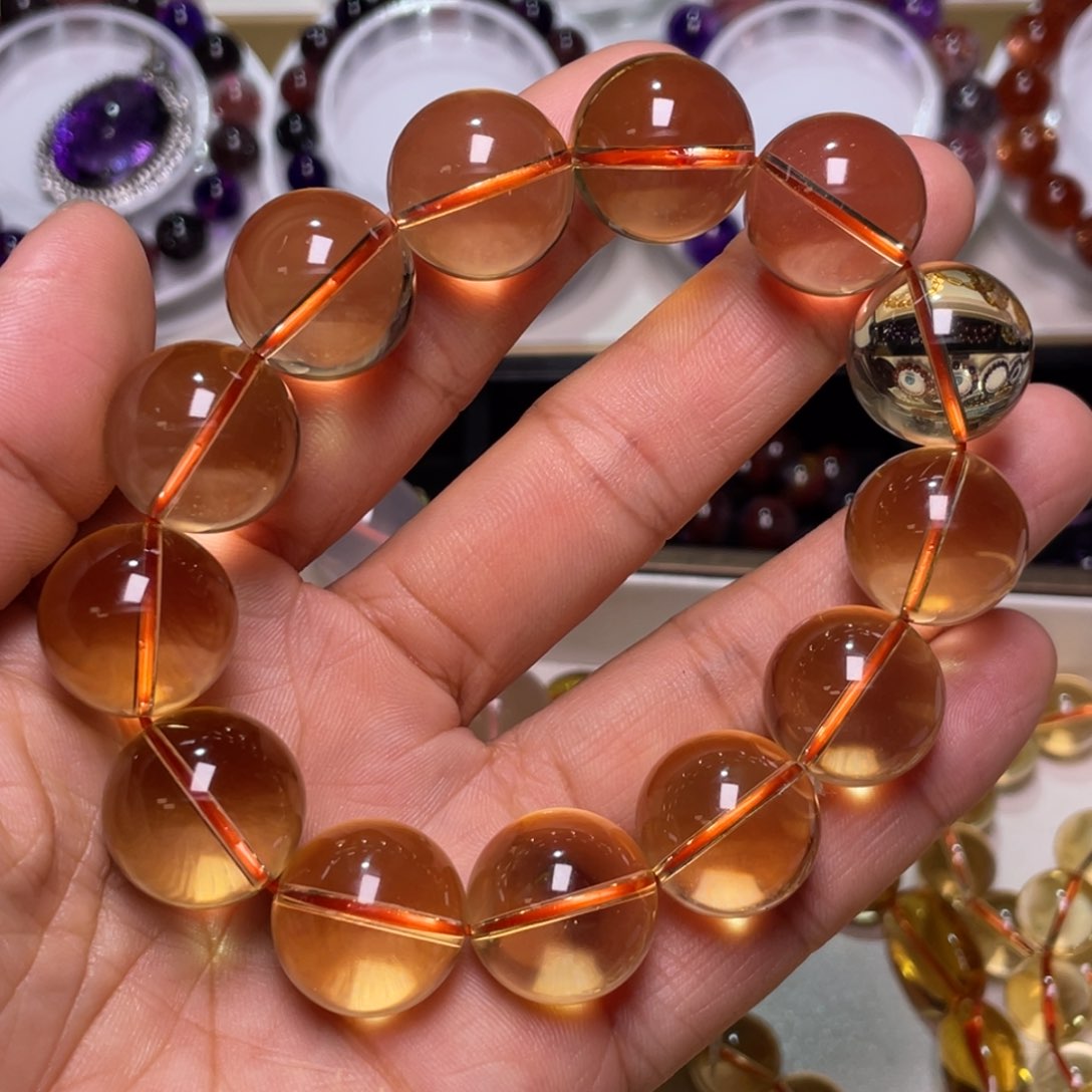 水晶手链未镶嵌巴西暴力黄18+m