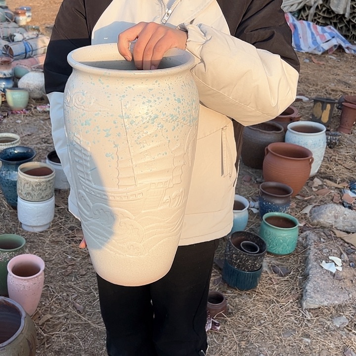 紫砂花盆高度42口20        