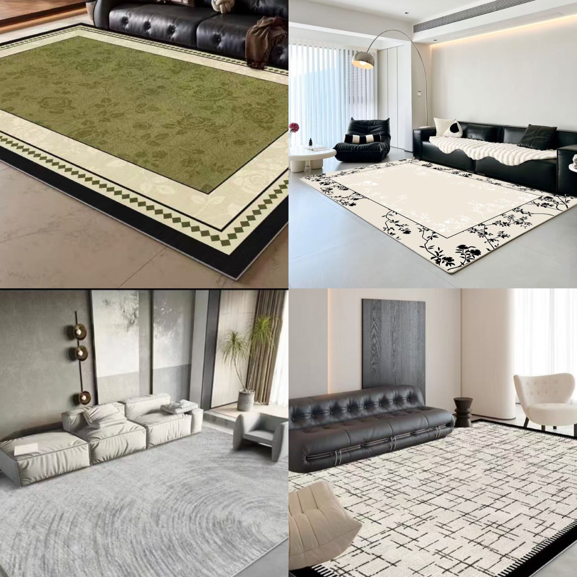 现代简约轻奢奶油中古风仿羊绒加厚防水耐脏客厅卧室地毯