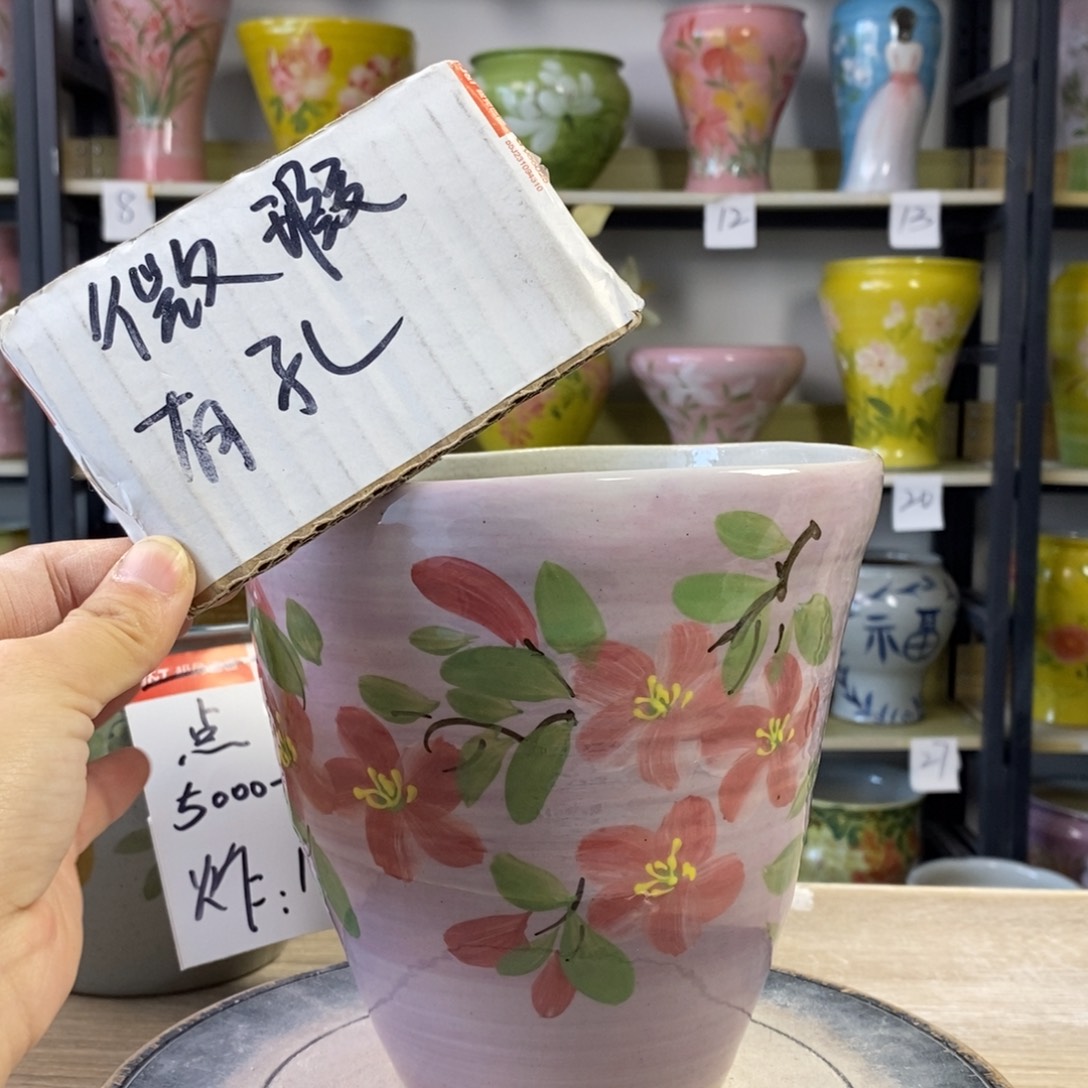 景德镇手工手绘陶瓷花盆