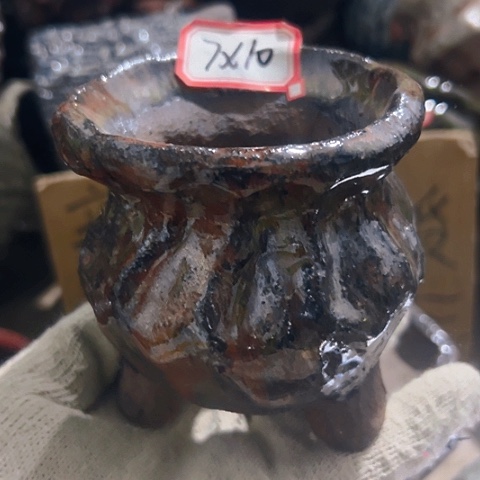 红陶粗陶花盆手工