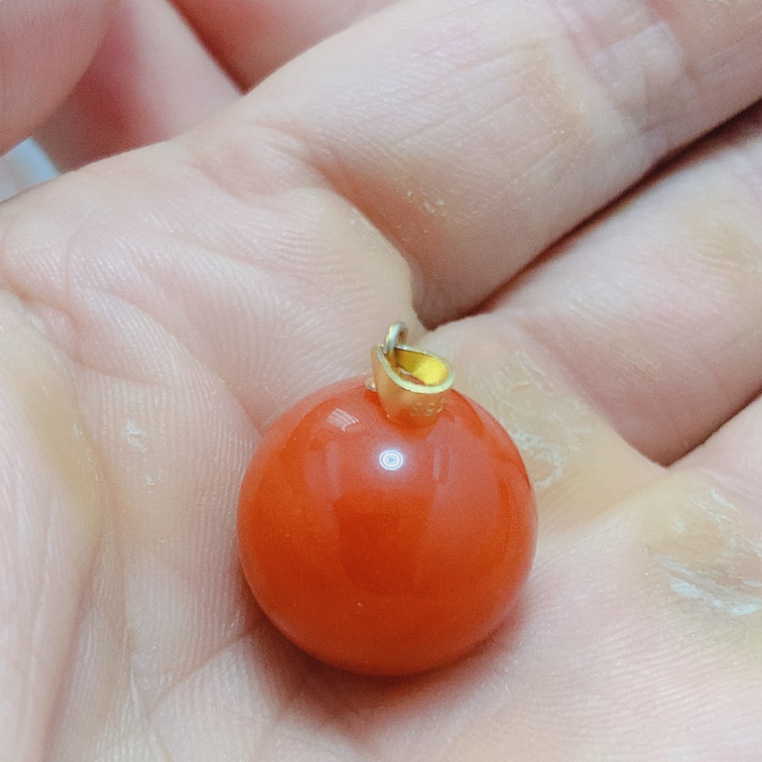 南红玛瑙银S925镶嵌吊坠(不含链)