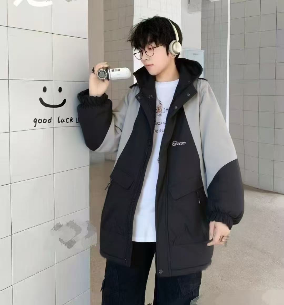 2533 黑色 青少年潮牌冬季派克服