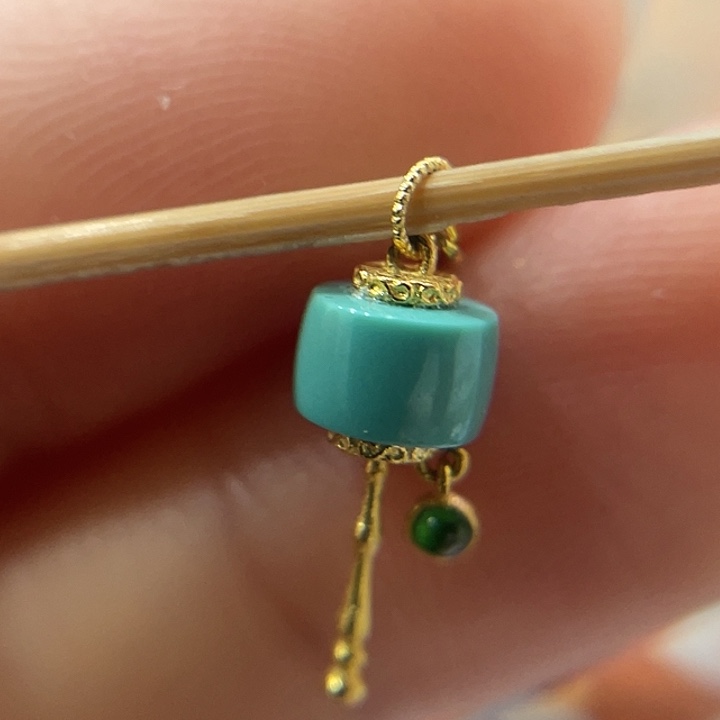 绿松石18K金镶嵌珠宝奇石