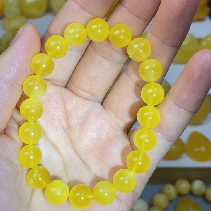 蜜蜡手链未镶嵌天然无优化琥珀蜜蜡