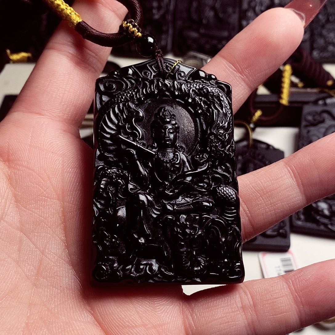 天然缅料A货普贤挂件送珠链1358