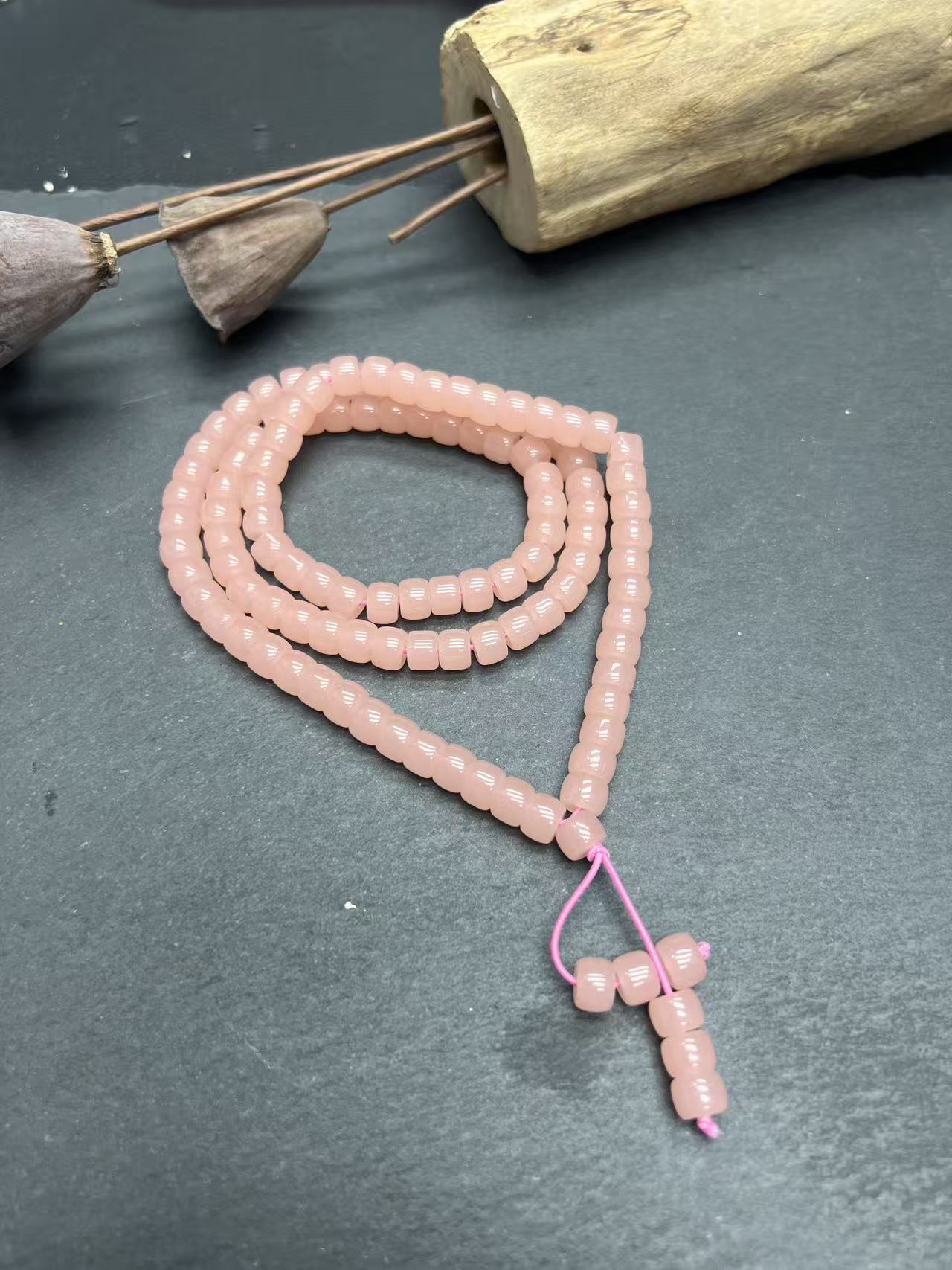 65号 天然粉水晶108颗手链