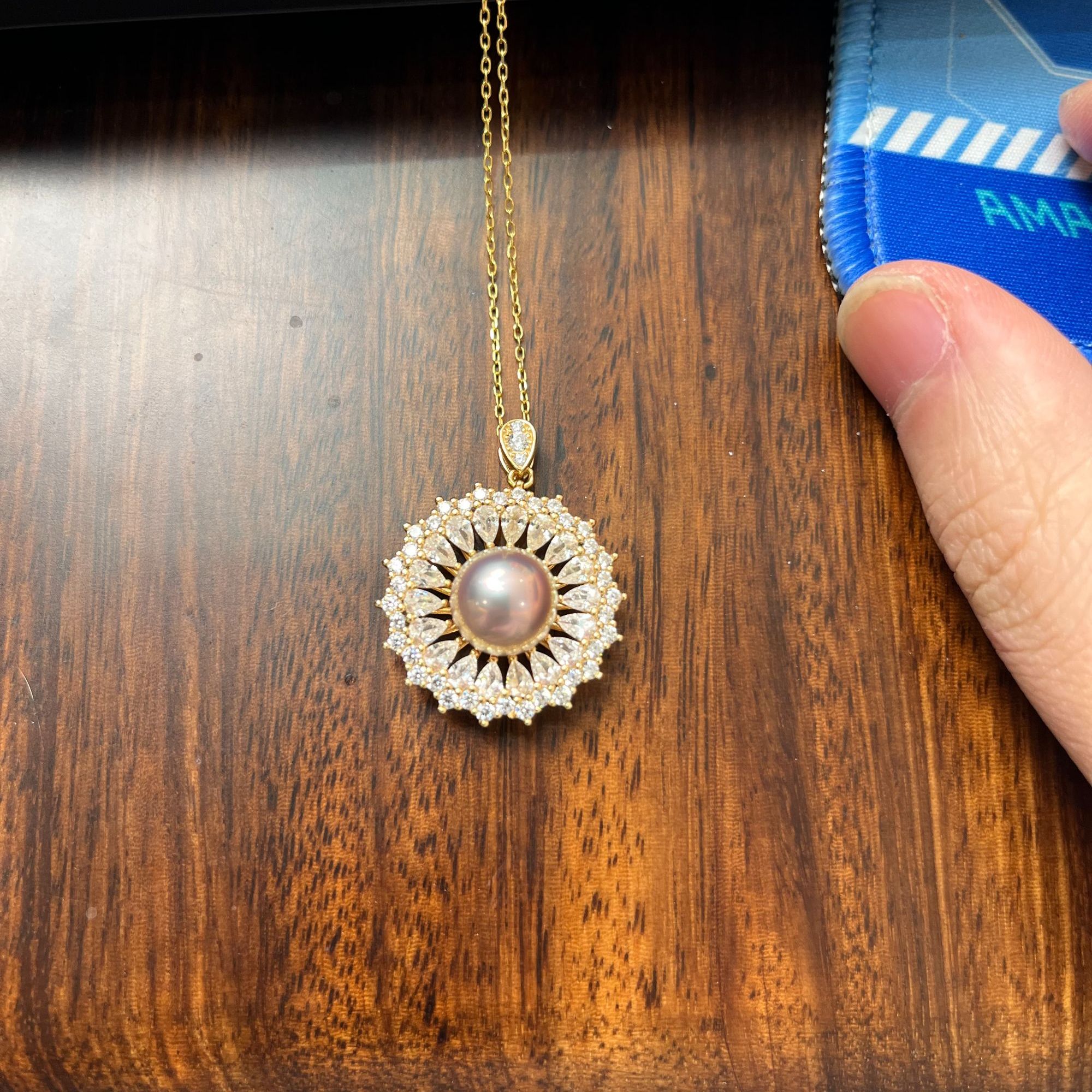 银款淡水紫珠吊坠