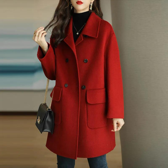 加厚毛呢外套女2025秋冬新款韩系休闲百搭风衣中长款气质呢子大衣