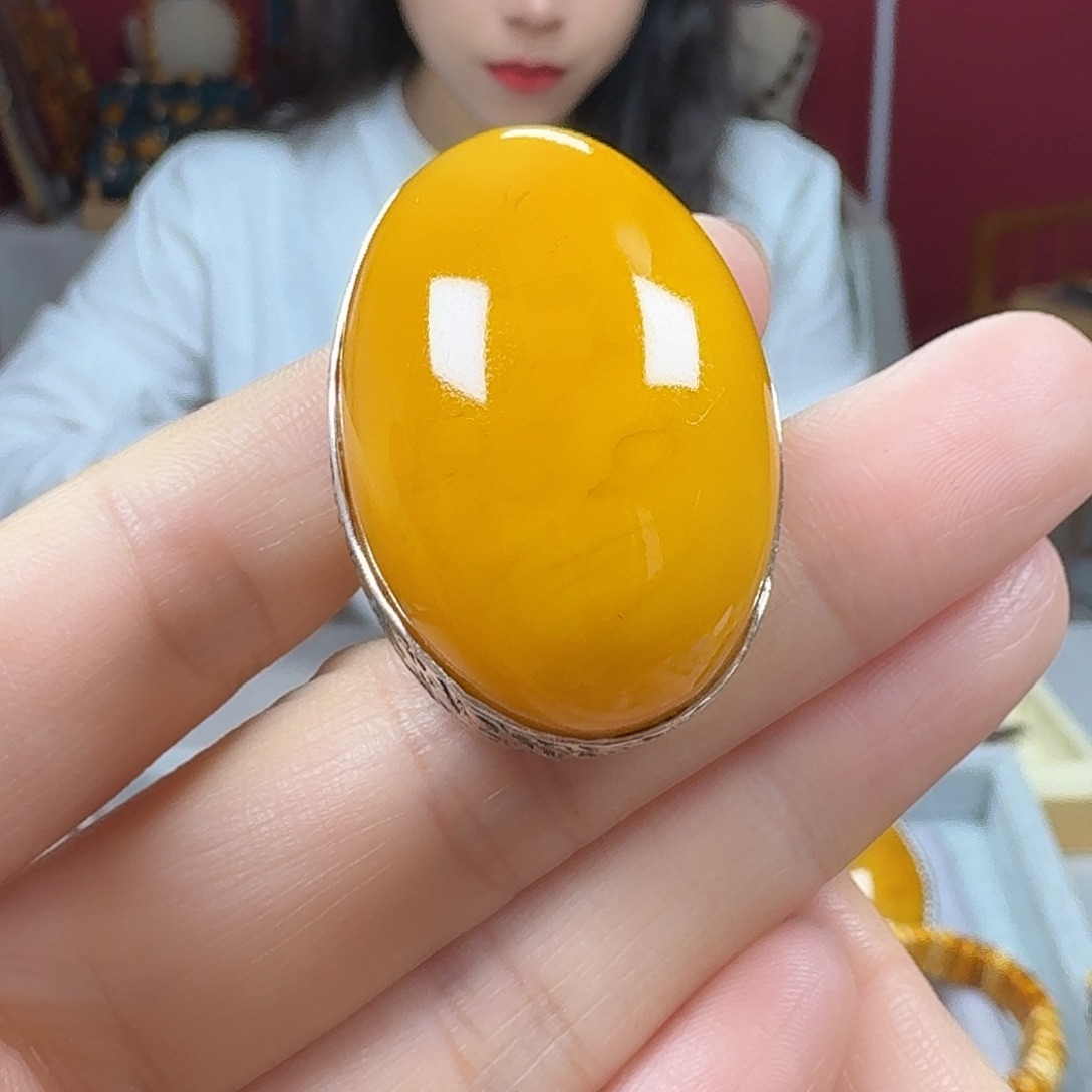 蜜蜡未镶嵌手链戒指