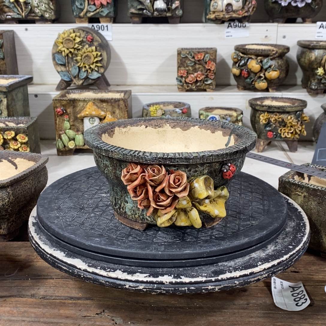 红陶青藤花器多肉花盆