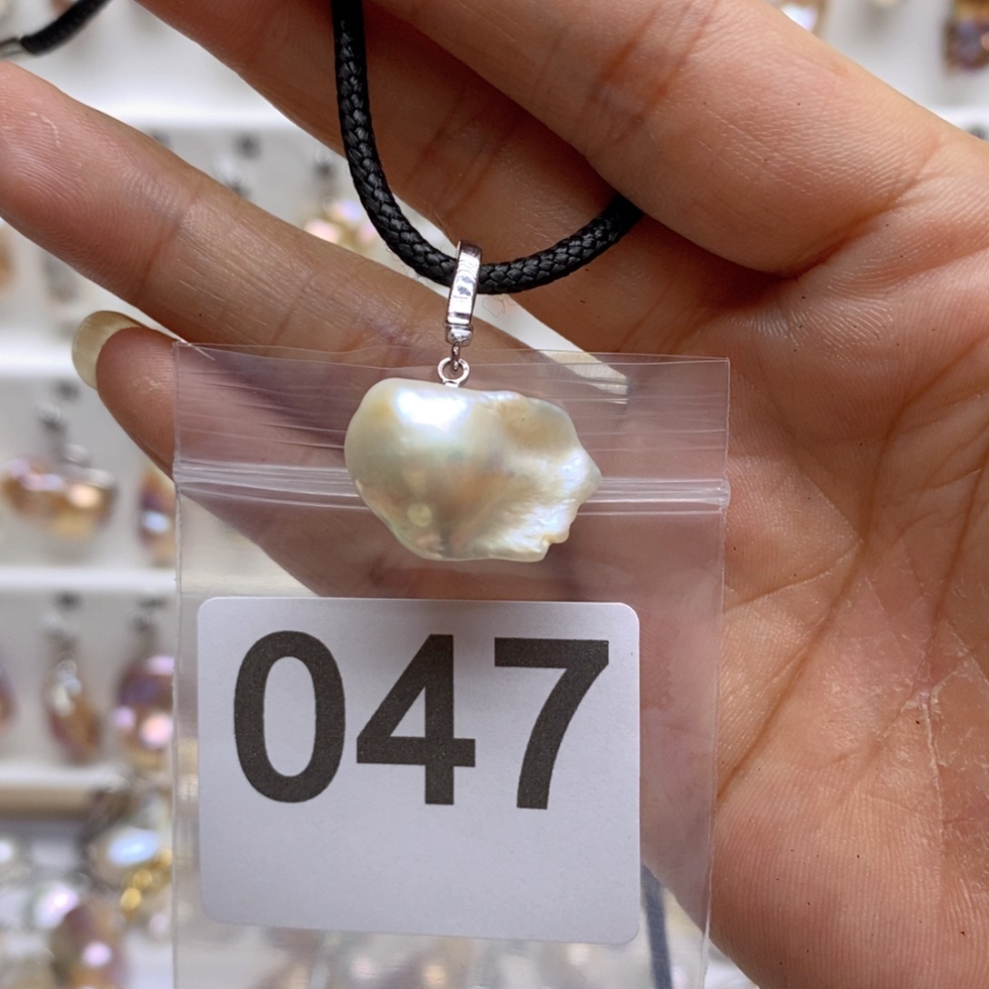 淡水珍珠颈饰银S925镶嵌47