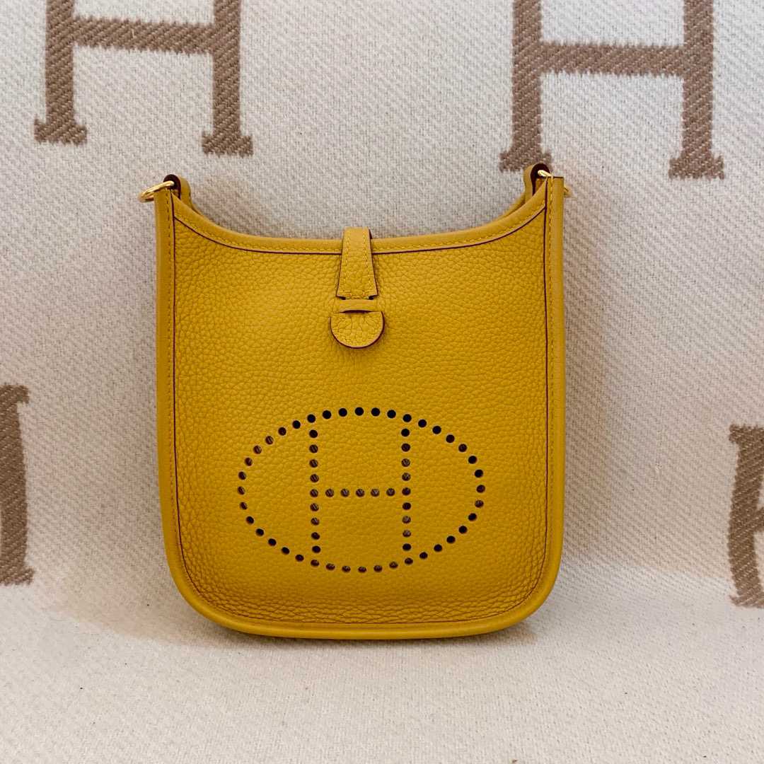 99新 Hermes/爱马仕 minievelyne D tc 琥珀黄金扣db0213a1