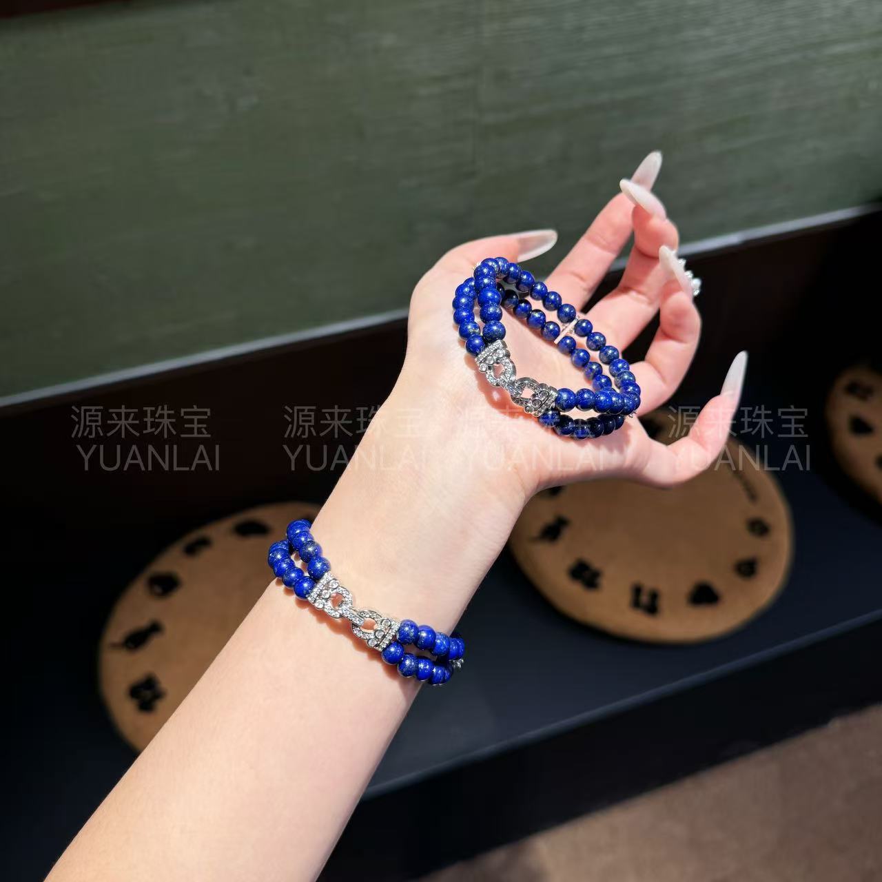 E*青金聚福*天然青金石手串