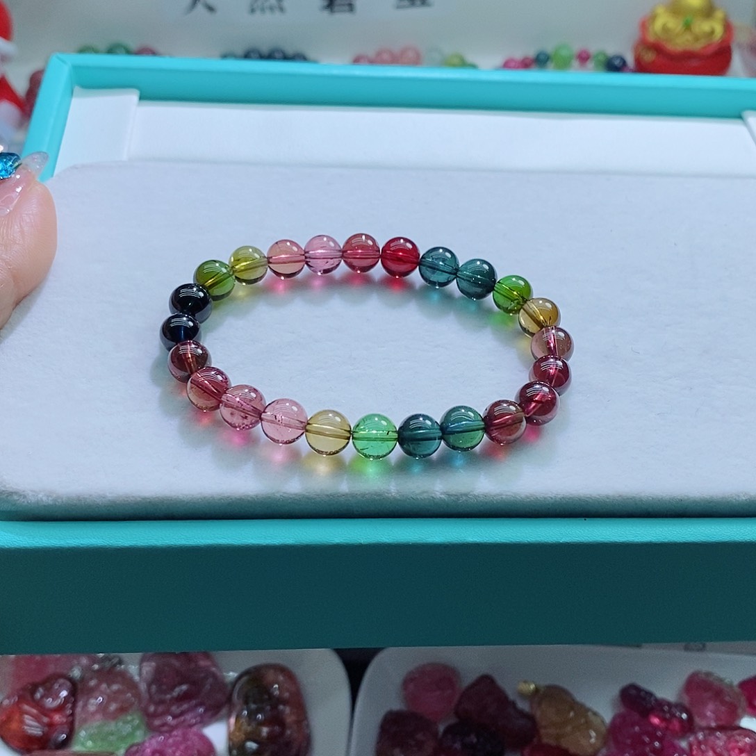 碧玺手链未镶嵌7.8mm左右