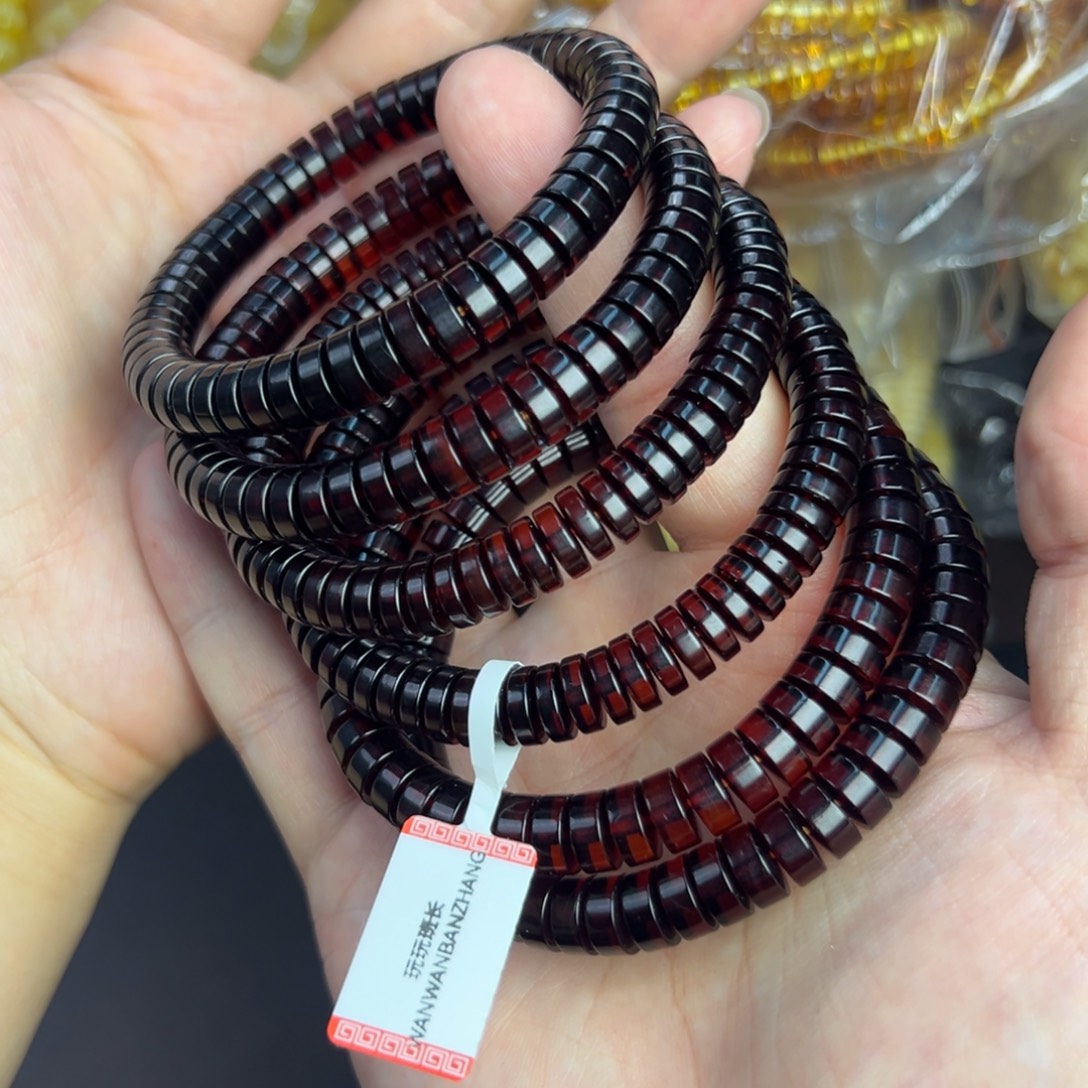 琥珀未镶嵌戒指血珀多样发其一8.5 025