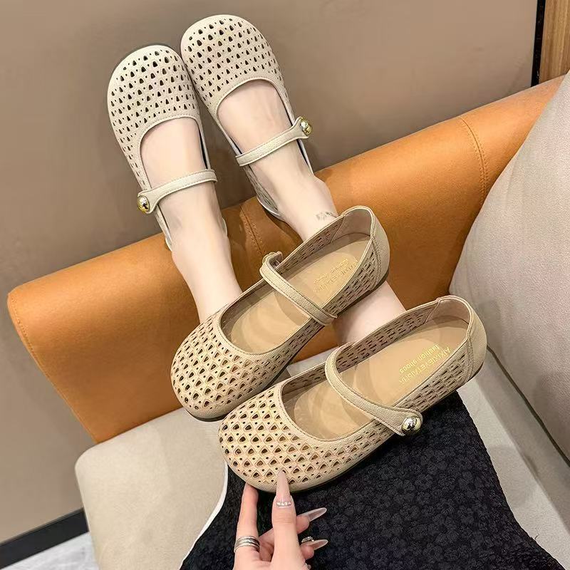 C2811新款镂空边扣舒适百搭软底洞洞鞋仓