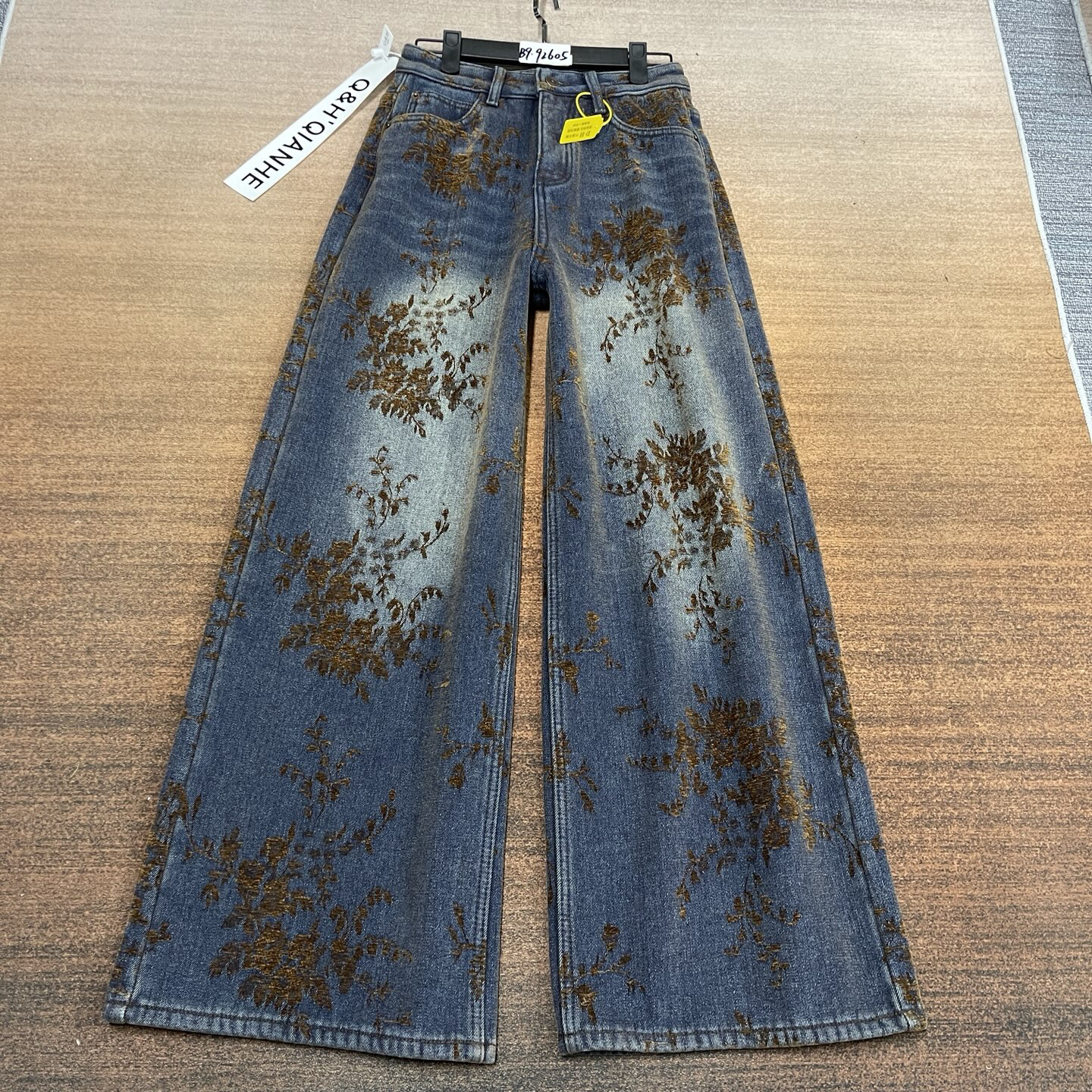 #B9-92605 加绒-厚绒 超火雪尼尔提花阔腿拖地裤 无弹（不换退）