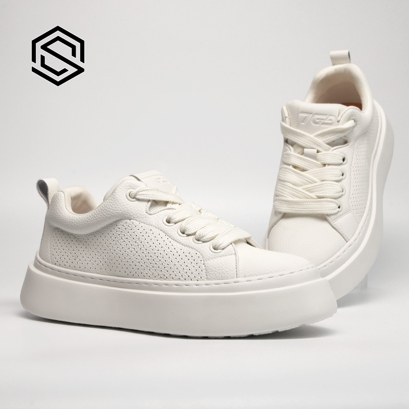 2025新款时尚百搭厚底潮流小白鞋男士低帮轻奢潮鞋鞋白色休闲板鞋