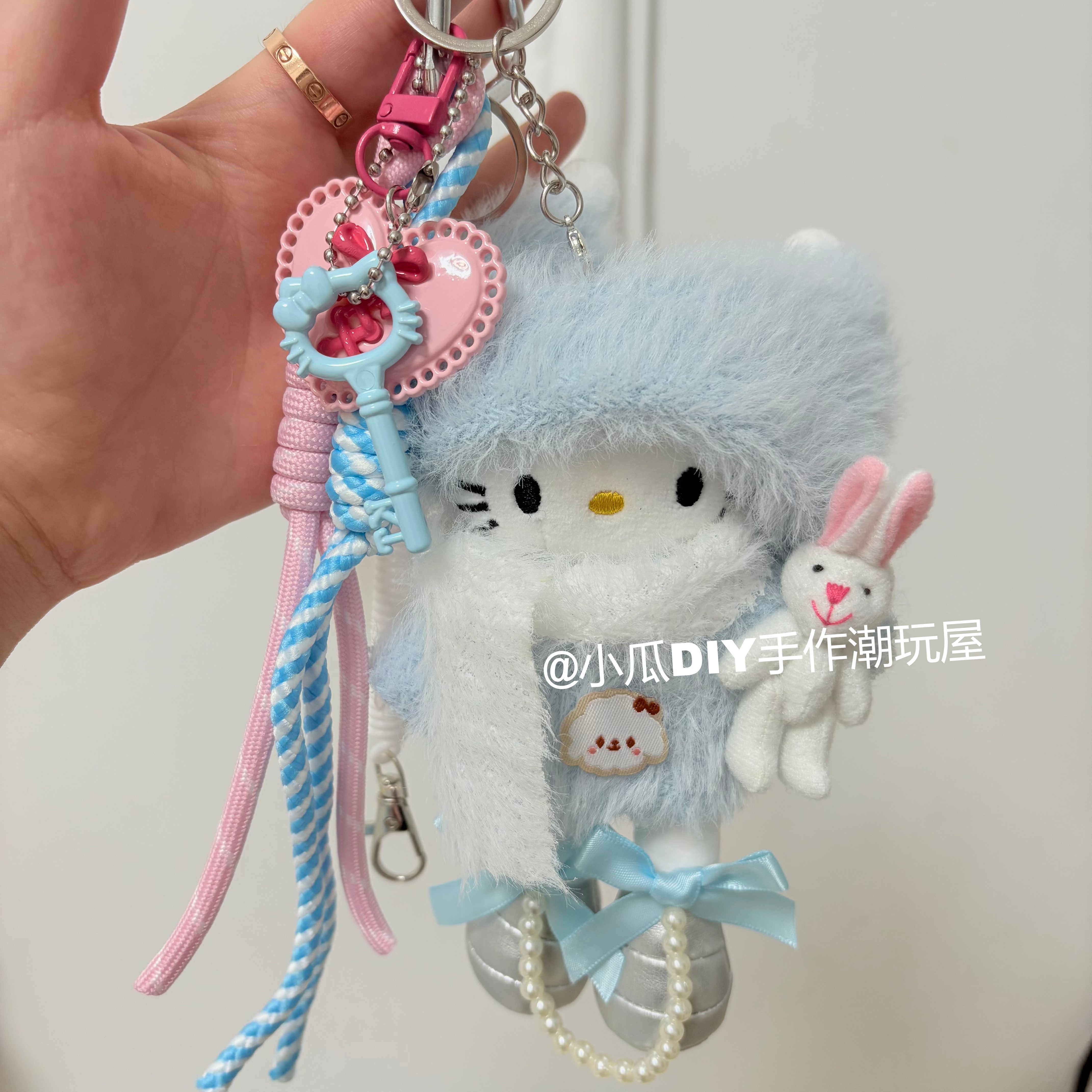 原创DIY手工可爱miu系毛绒玩偶包挂件