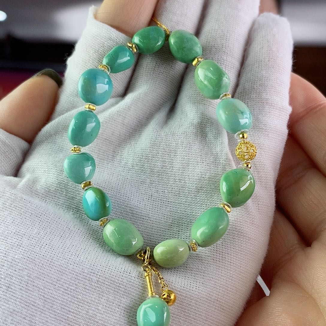 绿松石珠宝奇石18K金镶嵌