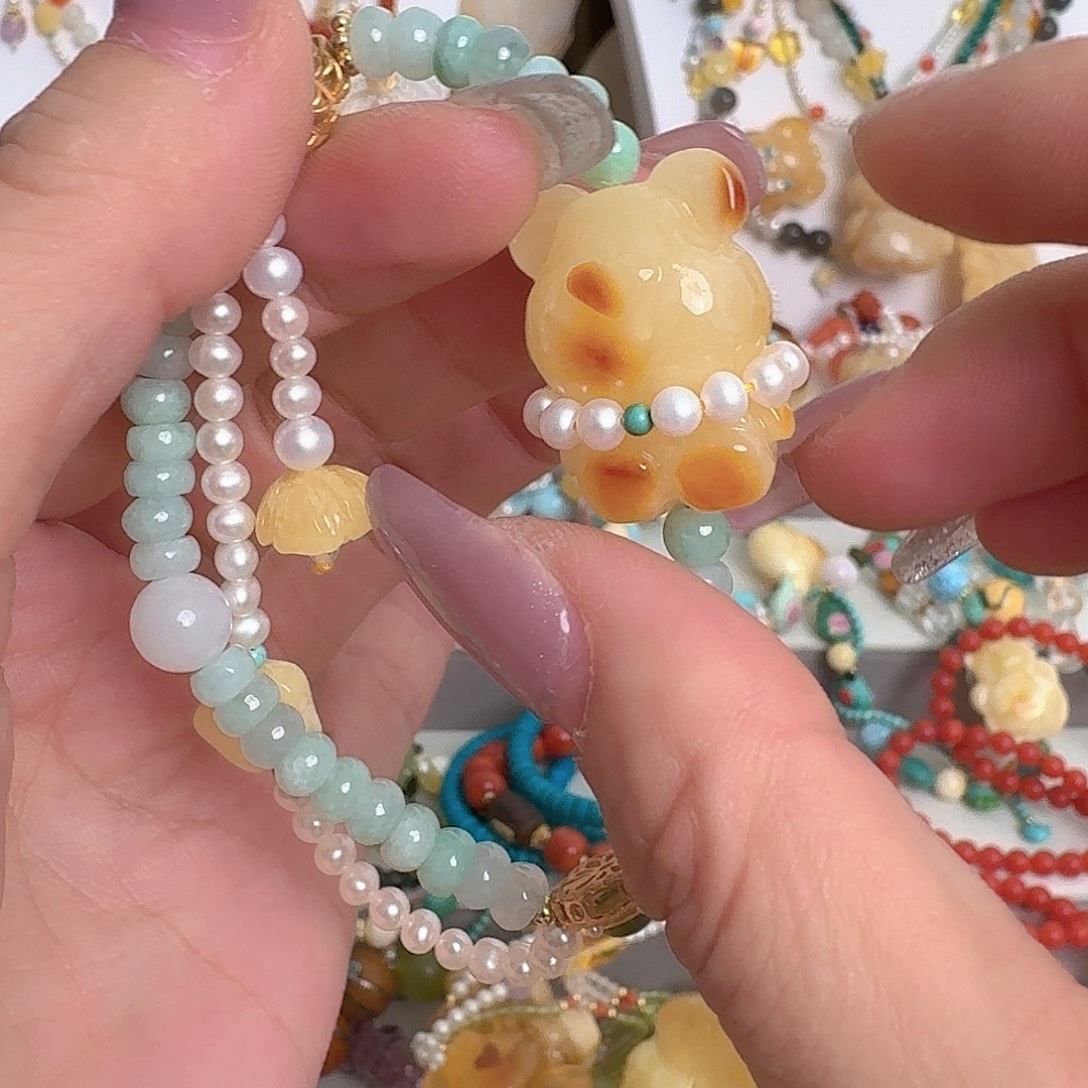 琥珀未镶嵌手链琥珀