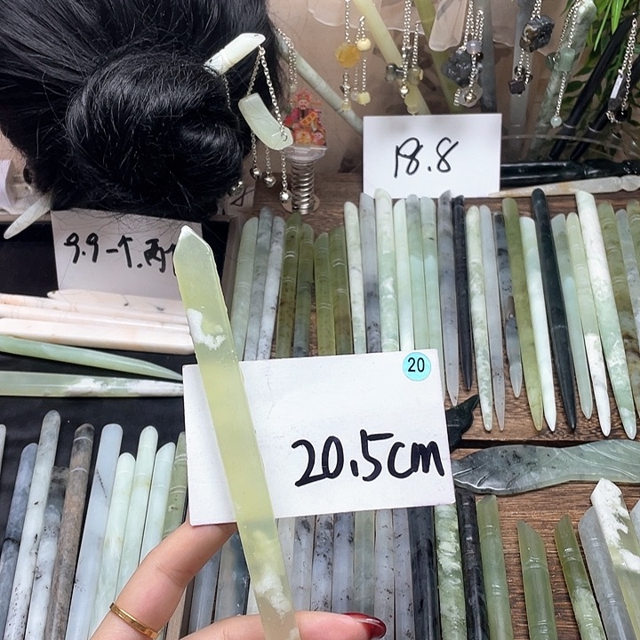 蛇纹石玉发饰合金