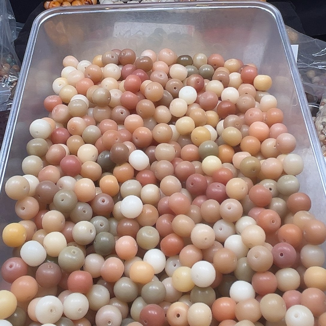 菩提根/象牙果手串130颗11➕尺寸老料孔道瑕苹果