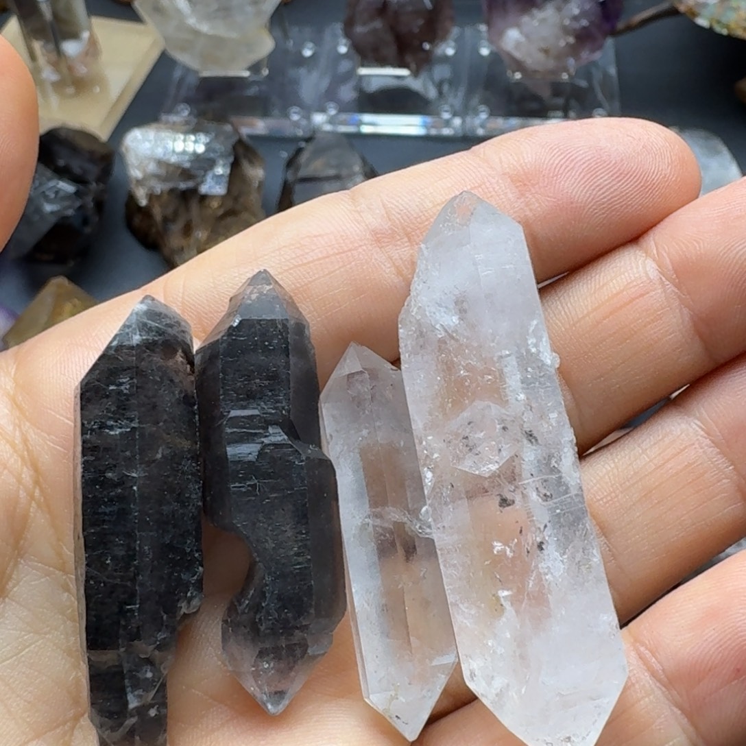石材黑武士白水晶闪灵双尖福利