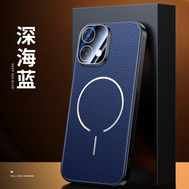 适用OPPOA6手机壳自带全包镜头膜a6pro磁吸超薄素皮防摔商务男女