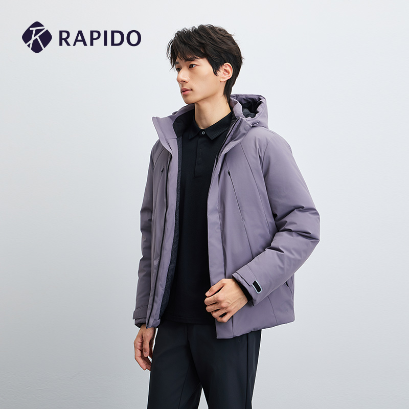 RAPIDO雳霹道2025年秋冬男士休闲蓄热立领羽绒服90%鸭绒CN5X38X07