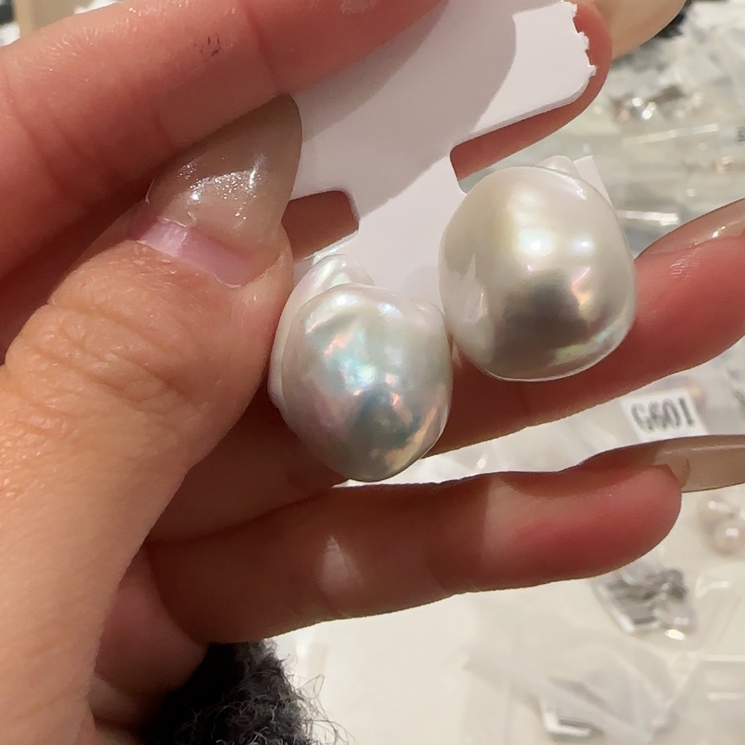 淡水珍珠耳饰银S925镶嵌