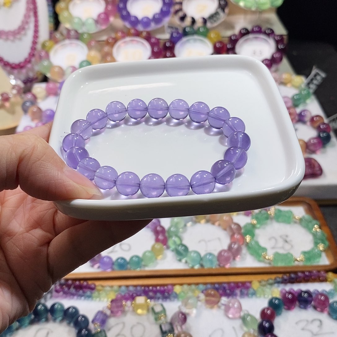 萤石手链未镶嵌10m薰衣草紫色