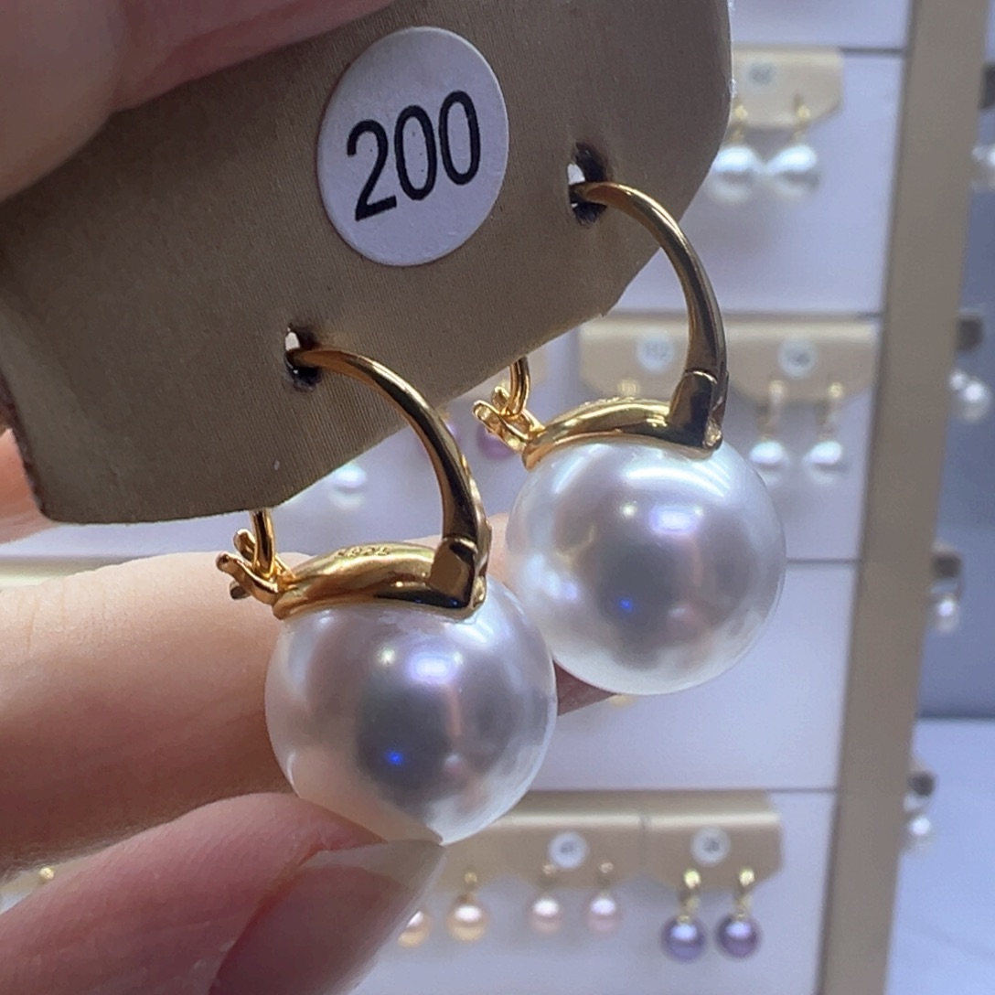 银S925镶嵌淡水珍珠耳饰