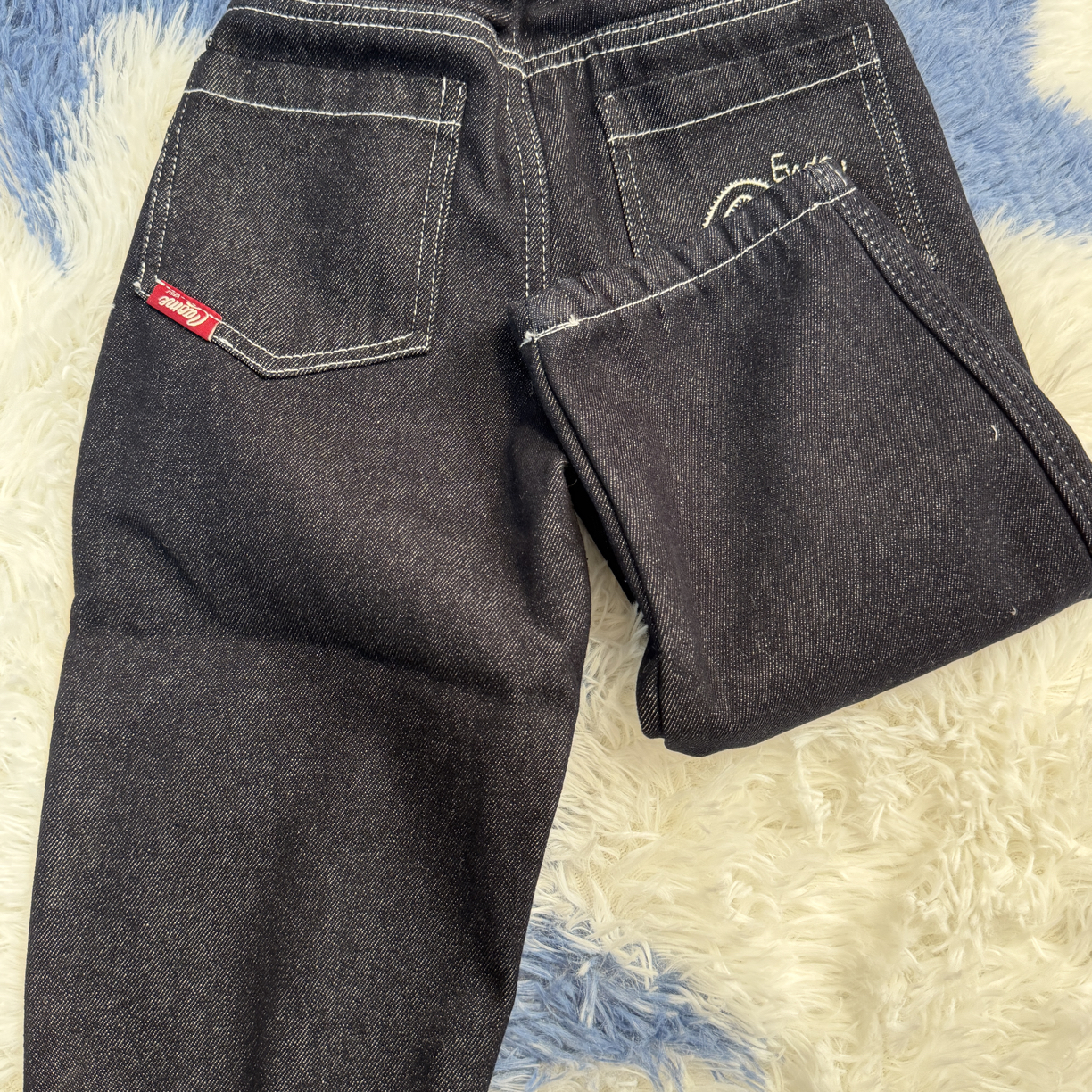 男童加绒加厚牛仔裤秋冬韩版直筒一体绒保暖长裤