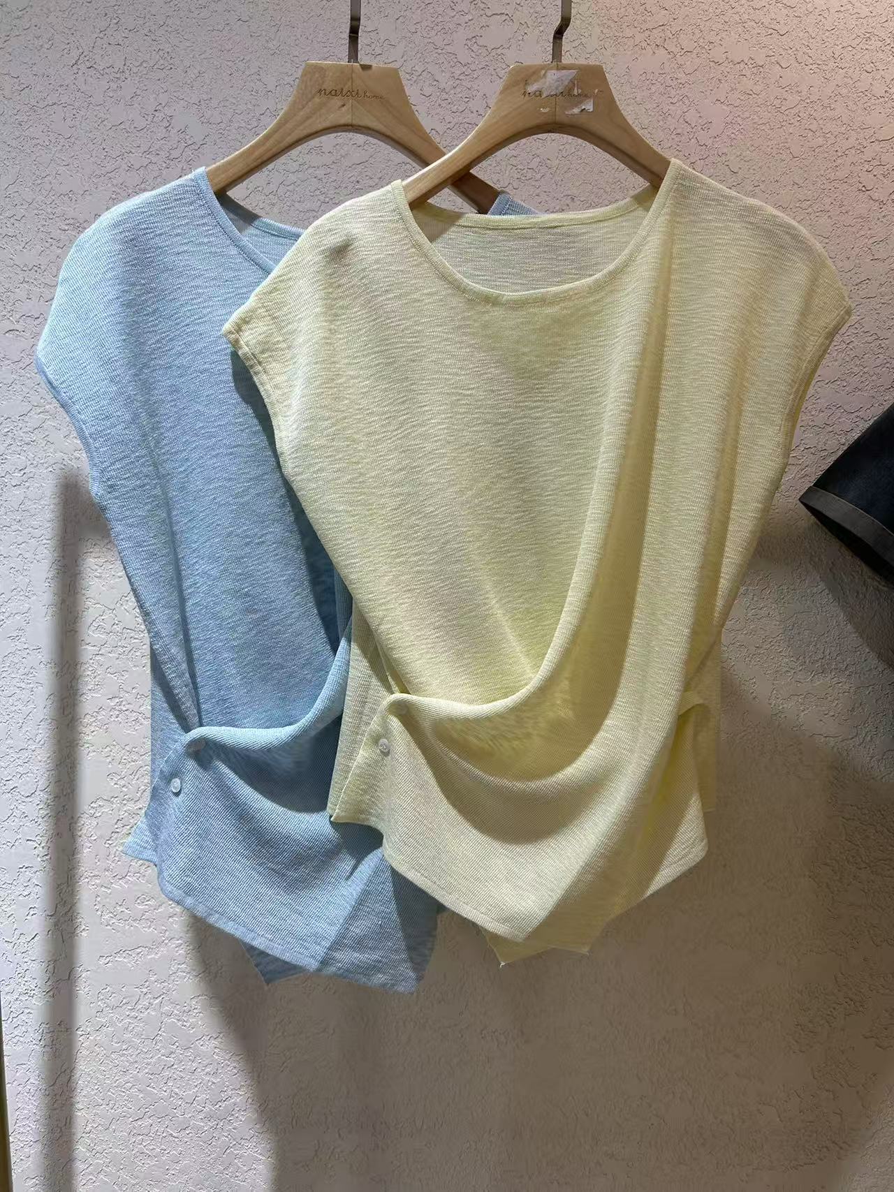 套头圆领毛针织衫