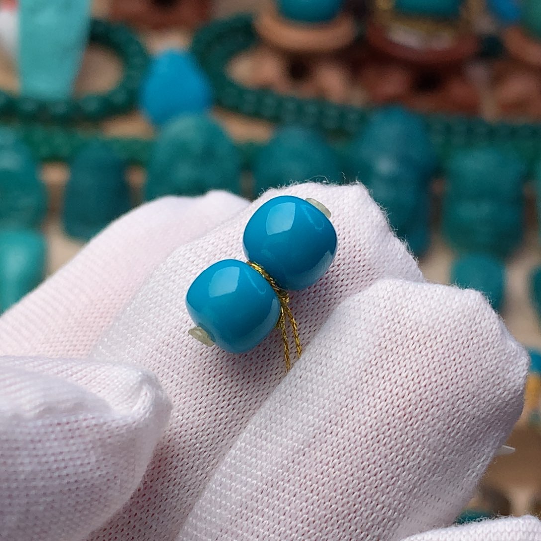 绿松石珠宝奇石未镶嵌7.7mm