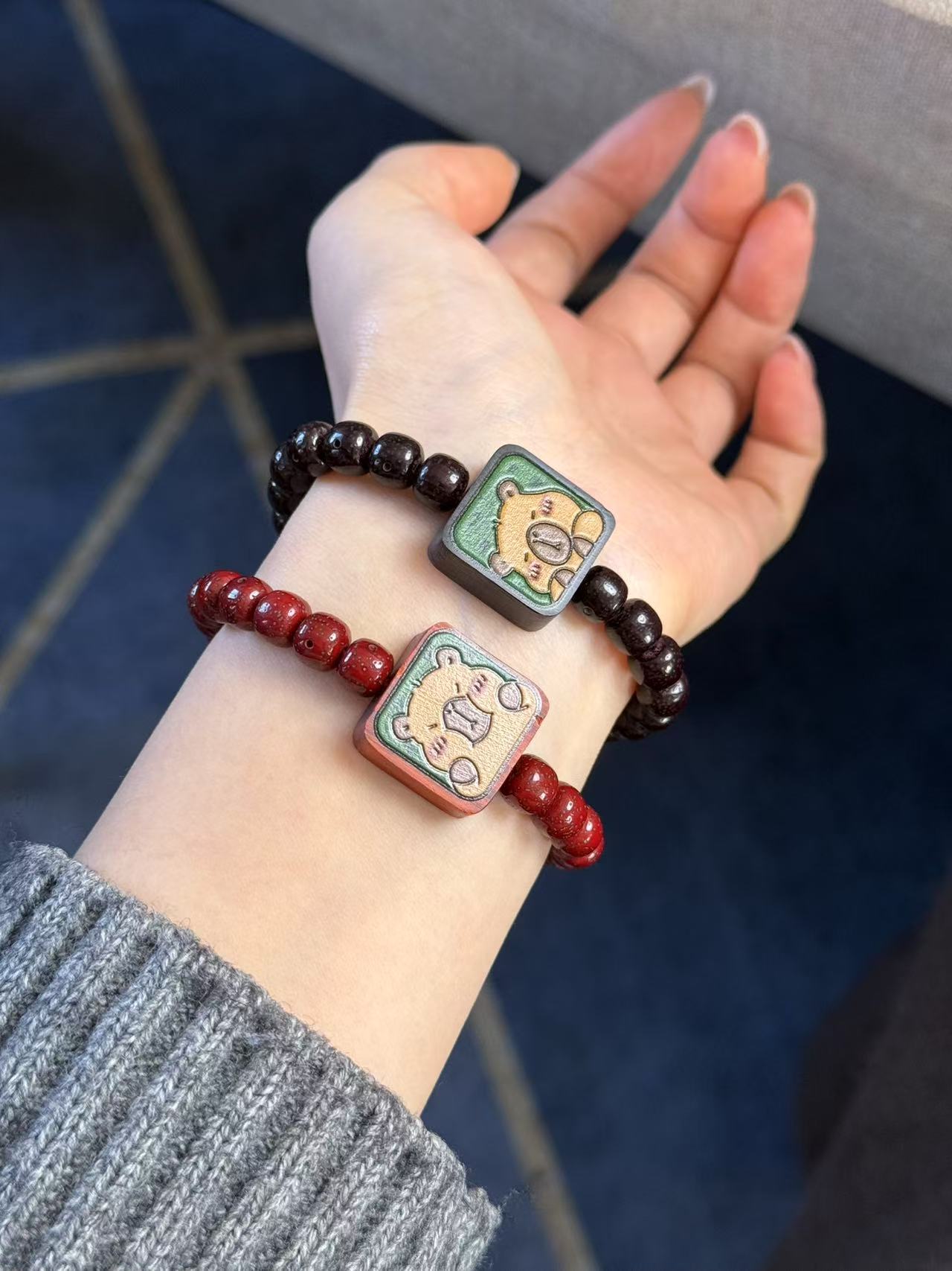 卡皮巴拉星月菩提老型珠卡皮巴拉原创设计文玩手串 简单大气 盘玩