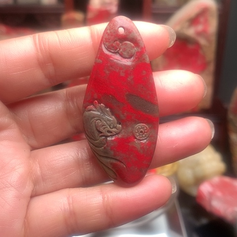 昌化石昌化鸡血石挂件