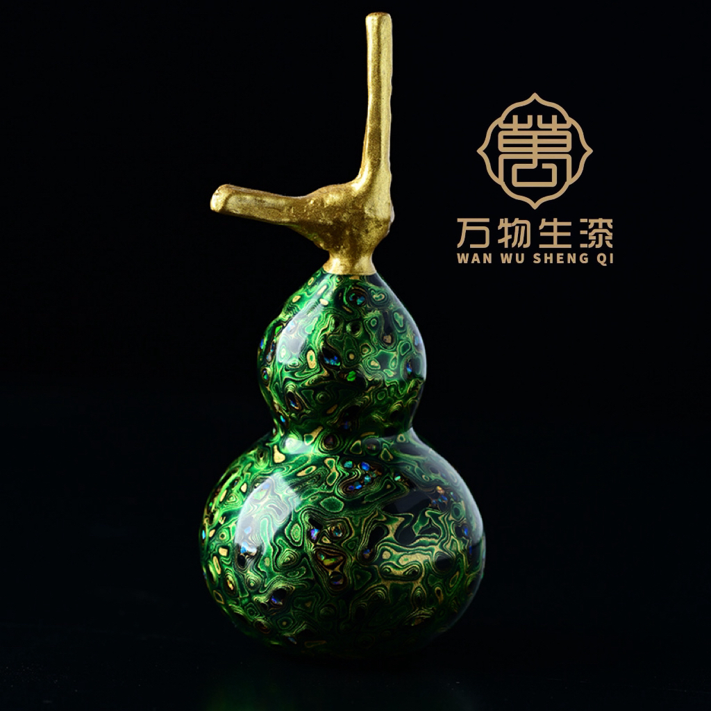 万物生漆大漆 非遗文化传承 天然大漆手作小葫芦车挂摆件文玩葫芦