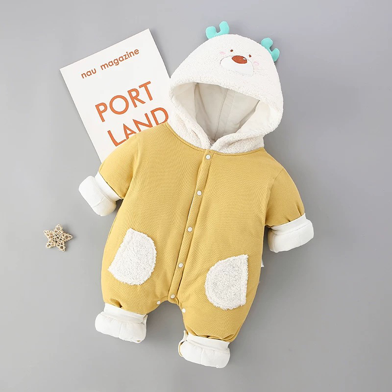 可爱小鹿纯棉冬季加棉戴帽冬季外出服