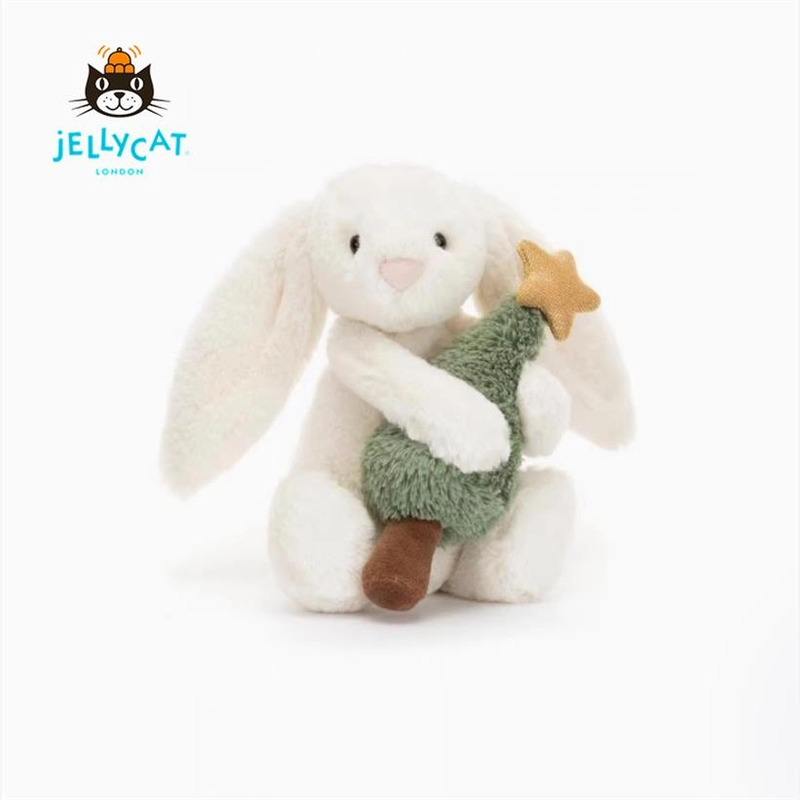英国JELLYCAT圣诞节限定玩偶怀抱圣诞树邦尼兔毛绒玩偶圣诞礼物