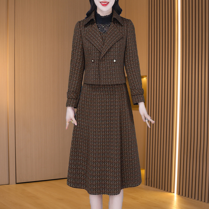 【外套+裙子】24064优雅新款气质时尚大气减龄收腰显瘦套裙M-4XL-A