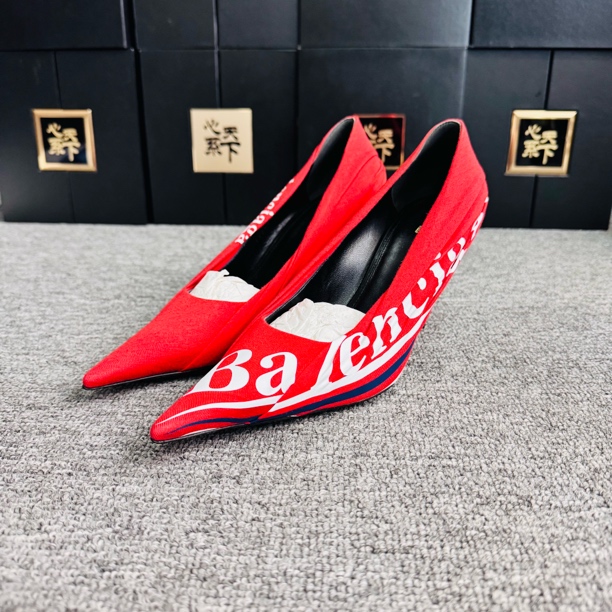 99新 Balenciaga/巴黎世家 可乐logo标高跟鞋37码37码ysc1636