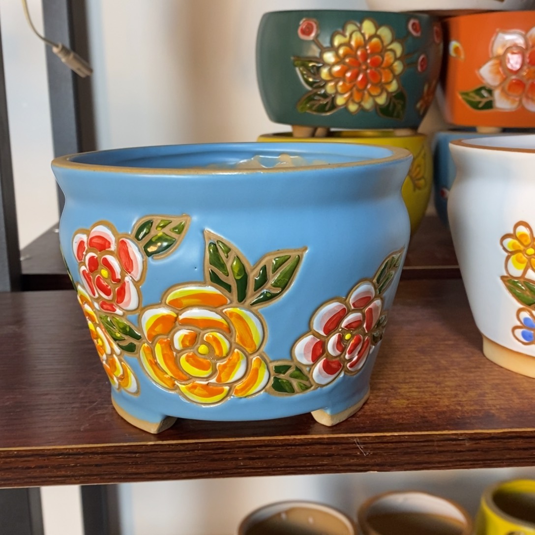 红陶韩式多肉植物花盆