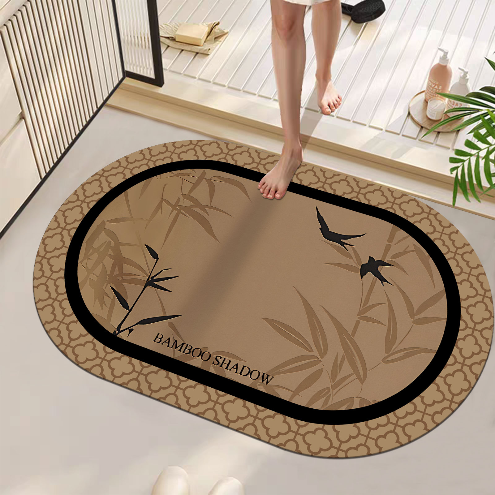 Y07硅藻泥快干地垫复古卫生间浴室卧室防滑垫耐脏地毯吸水脚垫