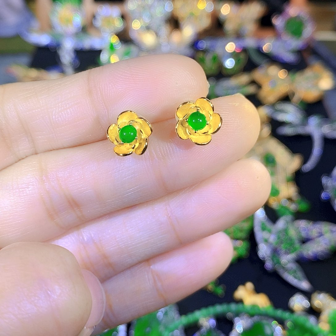 吊坠(不含链)银S925镶嵌翡翠