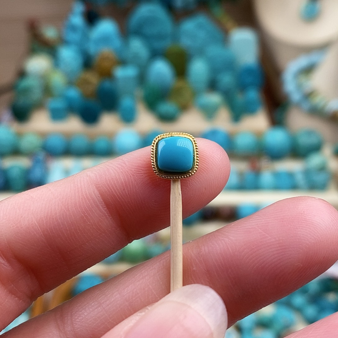 绿松石珠宝奇石银S925镶嵌