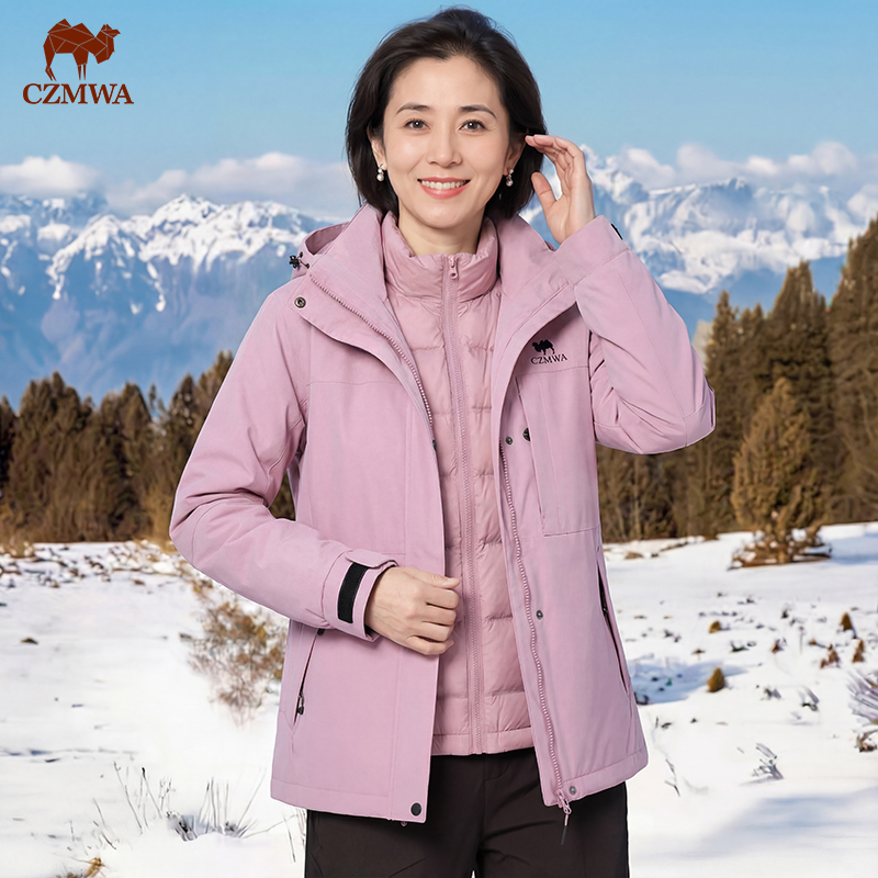 骆驼骑师三合一冲锋衣男女同款防水防风外套适合秋冬季登山户外